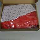 MACTING Faux Fur Christmas Tree Skirt 28 Inch Red Plush Skirt Fluffy Soft Double Layer Small Tree Mat Base Cover for Merry Christmas Party Holiday Home Indoor Halloween Xmas Tree Decorations