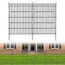 10 Panels No Dig Garden Fence Animal Barrier, 34in(H) × 22.5ft(L) Decorative Metal Outdoor Dog Fence, Rustproof Pet Fencing for Yard, Patio, Flower Bed -Temporary Fencing| Easy to Install