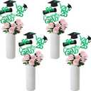 4 x Gexolenu 16 PCS Green and Black Double-Sided 2025 Graduation Centerpieces for Tables, 2025 Table Toppers Party Centerpiece Sticks Party Supplies, Graduation Party Decorations Class of 2025, Set of 4