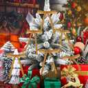 Joottuan Velvet Christmas Bow 5 x 7 inches Rustic Crafts Gift Bows Vintage Velvet Ribbon Wreath Bows for Christmas Tree Home Decor Indoor Outdoor Decoration (48, Khaki)