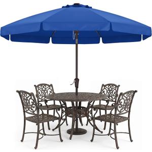 ABCCANOPY 10FT Scalloped Patio Umbrella Table Market Umbrella, Blue