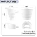 Silicone Flour Funnel for KitchenAid Mixer, Foldable Flour Funnel Chute with Hanging Hole. Baking Gadgets Accessories. Dishwasher Safe. White