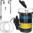 105GPH Canister Filter, External Aquarium Filter Ultra-Quiet Water Circulation Cleaning Machine with Water Pump, 4 Layer Filtration for Fish Tanks and Aquariums Up to 75 Gallons