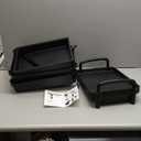 Goovilla 3 Tier Rolling Utility Cart Organizer with Removable Drawer, Stable and Sturdy Black Rolling Storage Carts with 2 Lockable Wheels for Bathroom, Kitchen, Snack, Craft, Makeup, Baby Essentials