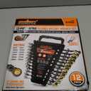 HORUSDY 12-Piece Metric Flex-Head Ratcheting Wrench Set with Organizer | 8-19 mm Ratchet Combination Wrenches Set | 72-Teeth | Chrome Vanadium Steel