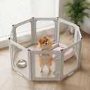Acrylic Dog Playpen Indoor, Clear Dog Play Pen Indoors Puppy Playpen Indoor Easy Assemble 24” Octagon Guinea Pig Rabbit Bunny Small Animal Pet Playpen, Puppy Play Pen for Indoors Small Doggy