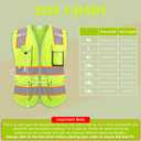 Reflective Safety Vest for Men Women, High Visibility Safety Vest with 8 Pockets Zipper Front, Meets ANSI Standards