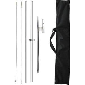 Feather Flag Pole Kit Fits 8FT Swooper Flags, 11FT Tall Aluminum Flagpole Set with Heavy Duty Ground Spike for Business Advertising Flags Custom Feather Flag