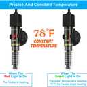 DaToo Mini Aquarium Heater 25W Small Fish Tank Heater 25 Watt with Free Thermometer Sticker