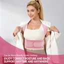 Posture Corrector for Women, Back Brace Support for Upper and Lower Back Pain Relief, Adjustable for Back straightener, Spine Alignment, Scoliosis, Hunchback, Spine Corrector (L ( Waistline 30.5"-37" ), Pink)