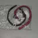Rolled Leather Dog Collar Soft Round Design Prevents Tangling & Matting with ID Tag for Dogs (11-14 inch, Pink Berry)