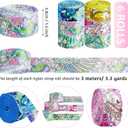 6 Rolls 1.5 inch Feather Nylon Webbing Belt Webbing Straps Purse Straps Backpack Straps Nylon Belt in Thermal Transfer Patterns for Seatbelt, Bags, Backpacks, Handles, Luggage, Slings