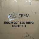 22"Ring Light with Stand,Ring Light Tripod for iPhone ipad,with 75"Tripod/LCD Display/4 ipad iPhone Clips/2 USB Ports,2600K-6500K Color Temperature,for Barber Makeup Tattoo TikTok Video Recording Vlog