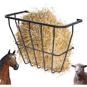 Nisorpa Hay Rack Wall Mount, 27 Gallon for Sheep Horse & Cattle, Carbon Steel