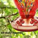WOSIBO Hummingbird Feeder Replacement Bottom Base Replacement Part Includes Red Plastic Base Metal Top and Brushes (Copper)