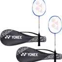 YONEX ZR 100 Light Aluminium Blend Badminton Racquet with Full Cover (Blue/Blue) - Set of 2, Others