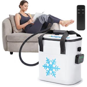 Ice Machine for Knee After Surgery, 19QT Knee Ice Machine with Rechargeable ＆ Programmable Timer, Portable Cold Therapy Machine for Shoulder, Knee Injuries, Recovery, Cryotherapy Pain Relief