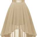 BeryLove Sequin Wedding Guest Formal Cocktail Dresses Prom Party Lace High Low Bridesmaid Elegant Dress (Medium)