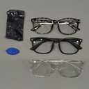 Gaoye Stylish Blue Light Glasses for Woman - Computer Glasses 99% Blue Light Blocking - Lightweight TR90 Frames - 3 pack (A1 Matte Black+leopard+transparent)
