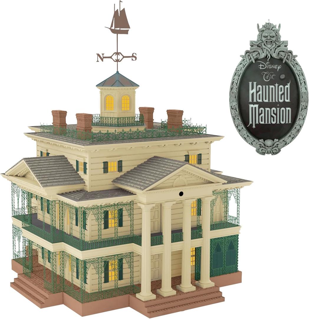 Hallmark Keepsake Christmas Tree Topper, Disney The Haunted Mansion Collection Disneyland Manor with Light and Sound, Gifts for Disney Fans