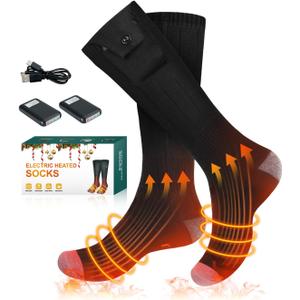 Heated Socks, 5000mAh Rechargeable Electric Socks for Men Women, 3 Heating Settings Washable Heated Sock for Fishing Skiing Hunting Hiking Skating, Christmas Stocking Stuffers Gifts