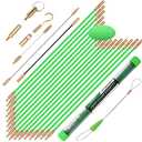 FTIHTRY 45FT Fiberglass Running Electrical Wire Cable Glow Rods Wire Pulling, Fish Rods Electrical Kit with 8 Different Attachments and Fish Tape Wire Puller Kit