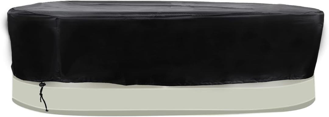 Oval Stock Tank Pool Cover, Waterproof Dustproof Steel Pool Cover Protector for Round End Farm Stock Tank to Keep Your Water Tank, Tub Clean 8ft x 3ft x 2ft