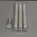 GenSwin Flameless White Taper Candles Flickering with 10-Key Remote, Battery Operated Led Warm 3D Wick Light Window Candles Real Wax Pack of 6, Christmas Home Wedding Decor(0.78 X 9.64 Inch)