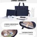 Roulens Tote Bag for Women 2 Set Puffer Tote Bag with Adjustable Top-handle, Quilted Shoulder Handbag for Work/Travel (Black)