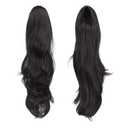 FESHFEN Drawstring Ponytail Extension, Natural Long Wavy Layered Synthetic Pony Tails Natural Black Hair Extensions Hairpieces for Women, 20 inch