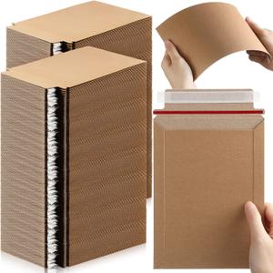 Fainne 350 Pieces 6x8 Inches Rigid Self Adhesive Photo Mailers Document 350GSM Thicken Shipping Envelopes Keep Flat Cardboard Mailers for Photography Photos, Documents, CD