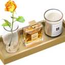 ZHWS Gold Bathroom Vanity Tray for Soap Dispenser, Perfume, Jewelry, Candle, Makeup, Decor, Toilet Tank Tray, Kitchen Tray for Spice, Salt, Coffee 11.3L x 4.4W x 1.14H
