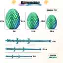 3D Printed Dragon,Mystery Easter Crystal 3D Dragon Egg,Dragon Eggs with Dragon Inside,3D Printed Animals Fidget Desk Decor (Blue Green, 17in)