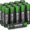 BEVIGOR AA Rechargeable Batteries 16 Pack, 2800 mAh High Capacity and Low Self Discharge, 1.2V Ni-MH Double AA Rechargeable Batteries