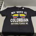Funny My Wife is Colombian, Proud Husband Colombia Heritage T-Shirt, Black, L