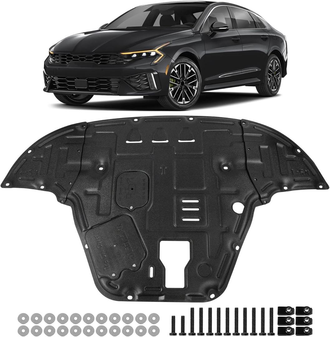 Engine Splash Shield Fit for Kia K5 2021-2025, Engine Under Cover Case Guard Front Splash Shields with Screw Hardware