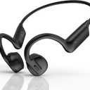 GUGTTR Bone Conduction Headphones Open Ear Headphones Bluetooth 5.3 Wireless Headphones with Mic,IPX5 Sweatproof Lightweight Sport Headset for Running Cycling Driving Workouts,with Earplugs