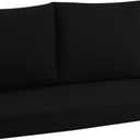 idee-home Outdoor Loveseat Cushions for Patio Furniture, Waterproof Couch Hampton Bay Deep Seat Cushion Replacement Set 46" x 26", Patio Love Seat Sofa Cushions for Porch Garden Chair, Black (46x26 in)