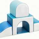 Sumbababy Foam Climbing Blocks for Toddlers: with a Tunnel - 4 PCS Foam Blocks - Kids Indoor Climbers Play Structures Play Gym Soft Climber with Slide and Stair Soft Playground Green