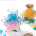 Magic Season Decorative Glass Bottles with Cork Stoppers (10 fl oz. Five-Pointed Star Bottles / 6 Pcs)