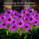 ANGMLN Solar Garden Lights 4 Pack 24 Solar Sunflower Lights, Waterproof Solar Purple Flower Light for Outdoor Decoration, Decorative Stakes for Yard,Landscape,Patio,Gifts for Women
