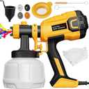 Paint Sprayer - 700W HVLP High Power Electric Spray Paint Gun with Adjustable Spray Width, 4 Nozzles & 3 Patterns, 40 Fl Oz Container, Easy to Clean, for Furniture, House, Fence, Walls, Etc. (Gold Yellow)
