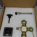 LOCAME Adjustable Trailer Hitch with Hook, Tri-Ball (1-7/8", 2", 2-5/16") Drop Hitch, Fits 2.5 Inch Receiver, 6" Drop Down Hitch, 18,500 LBS Heavy Duty Truck, Solid Ball Mount, Gold, LC0085