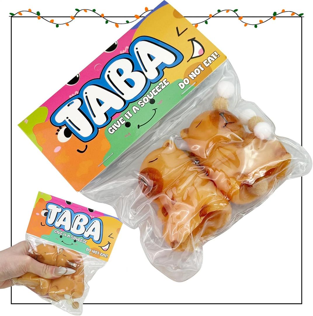 Taba Squishy Toys,Valentines Cat Paw Cute Kawaii Squeeze Toys ,Sticky Squishy Fidget Toys Silicone Squeeze Toy for Stress Relief,Cute Soft Toys,Best Hellowenn for (2pcs Capybara)