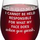 Futtumy Funny Adult Gifts for Women, I Cannot Be Held Responsible For What My Face Does When You Speak Glass, Funny Gifts for Coworker Friend Women, Sarcastic Gag Birthday Christmas Gift, 17 Oz