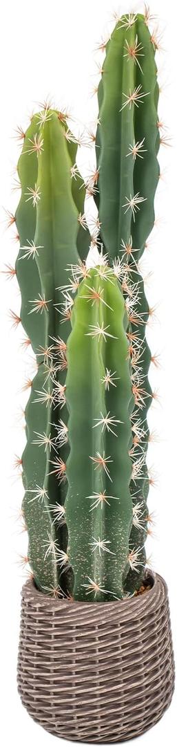 Artificial Cactus Plants Outdoor 3ft, Large UV-Resistant Fake Cacti Plant in Brown Pot, Faux Floor Desert Plant for Home Office Hotel Indoor Patio Balcony or Garden Decor