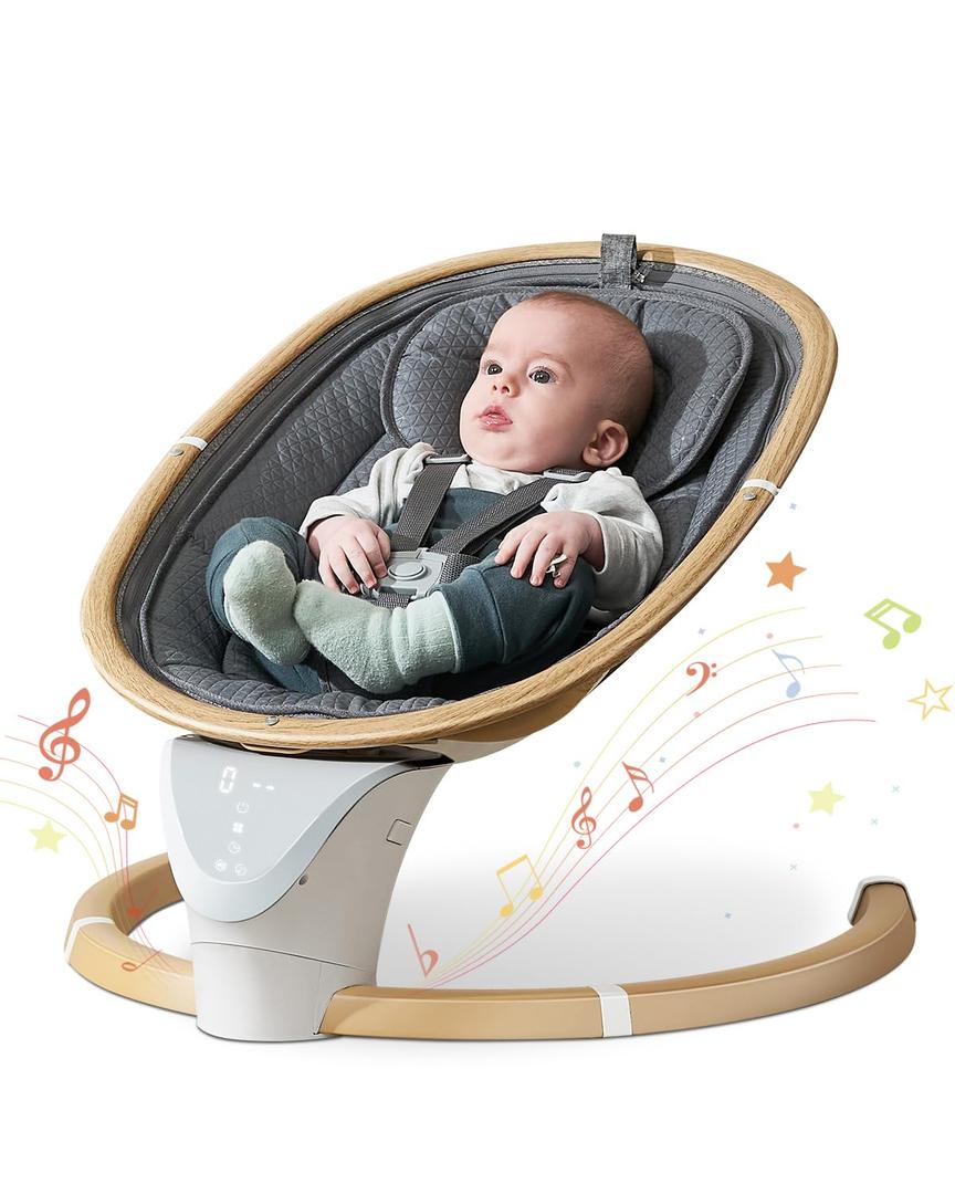 Baby Swings for Infants, Baby Swing for Newborns Boys Girls with 5 Swing Speeds Timing Function & Music, Portable Infant Swing