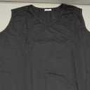 PNAEONG 3 Pack Womens Cotton Nightgown V Neck Nightshirts Sleeveless Sleepwear Casual Print Sleepdress (X-Large, C Black+c Coffee+c Good Night)