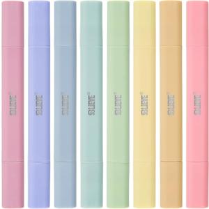BLIEVE Aesthetic Cute Highlighters No Bleed Through, Dual Tip 8 Pack, Pastel Colors For Bible & Journaling (CANDY)