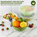 Greentainer 4-Piece Plastic Mixing Bowl Set with Lids for Kitchen, 67oz Lightweight Storage Bowls, Large Salad Bowls for Baking, Prepping, Cooking and Serving Food, Dishwasher & Microwave Safe
